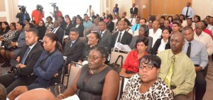 A section of the gathering at the seminar on Domestic Violence at the Marriot Hotel, Kingston, Georgetown yesterday.