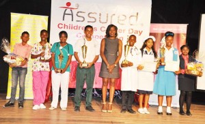 Organizer Natheeah King-Mendonca (centre) poses with the outstanding performers.