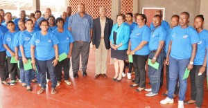 President David Granger, Club Secretary/CEO and Ms. Beverly Harper with members of the RHTY&SC at the Office of the Presidency. 