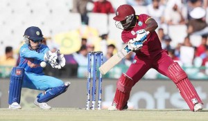 Deandra Dottin struck 45 off 40 balls, India v West Indies, Women’s World T20 2016, Group B, Mohali, March 27, 2016. (IDI/Getty Images)