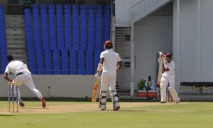 Powell returned to Regional First-Class cricket with a shot-filled 55 yesterday against Guyana.