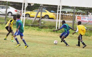 Action in one of the matches in this year’s Milo U-20 Schools Football Competition.