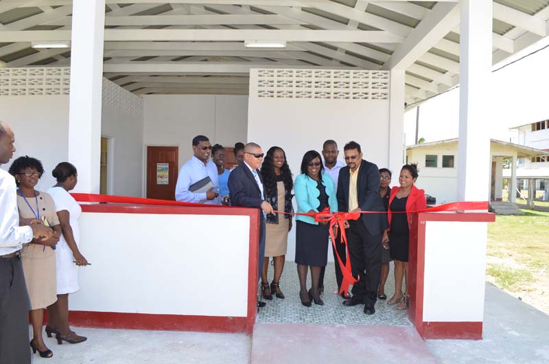 National Tuberculosis Programme Manager, Dr. Jeetendra Mohanlall along with the Minister within the ministry of Public Health Dr. Karen Cummings cut the ribbon to commission the Chest Clinic.