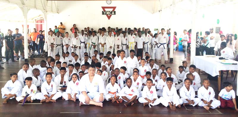 9th Dan Shuseki Shihan Frank Woon-A-Tai (seated 5th front row) with the students and other instructors from last Sunday’s Grading exercise.