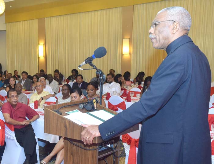 President Granger addressing the gathering in recognition of IPED’s 30th anniversary.