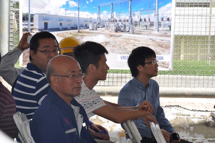 CMC officials at the December 2014, commissioning of the US$42M new transmission lines and seven new power sub-stations across Demerara and Berbice.