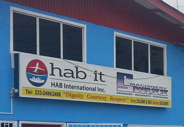 HAB’s location at Lot 1 Eccles, East Bank Demerara. 