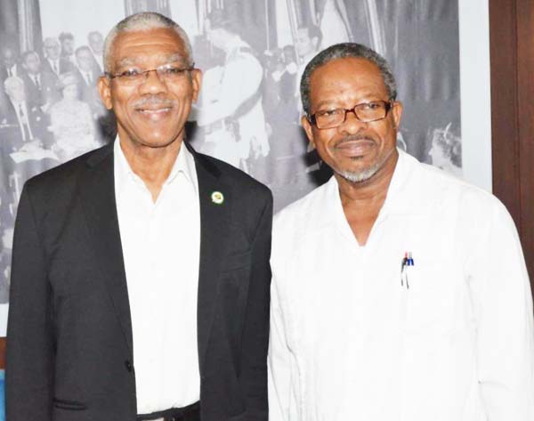 President David Granger and Vice-Chancellor of the University of Guyana, Professor Ivelaw Griffith. 