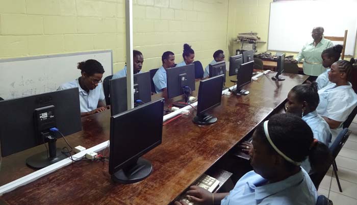 Pupils of Open Doors centre at the Information Technology lab, C ‘Field Sophia, Greater Georgetown