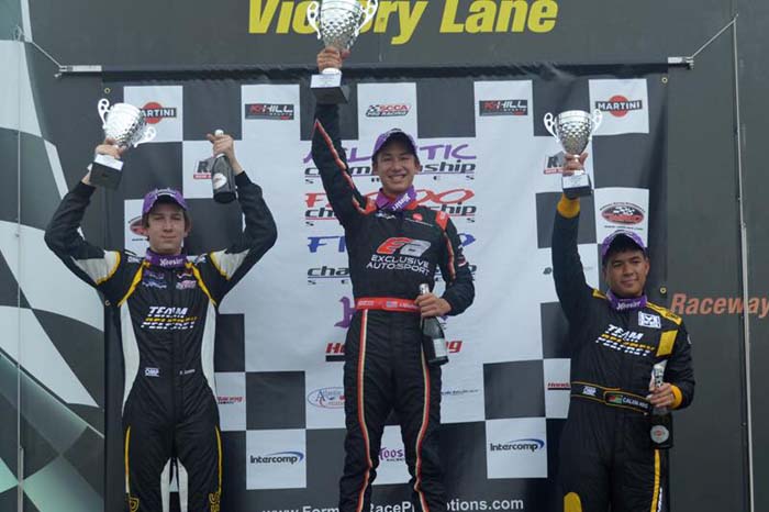 Calvin Ming (right) after his 3rd place finish at the Virginia International Raceway (VIR).