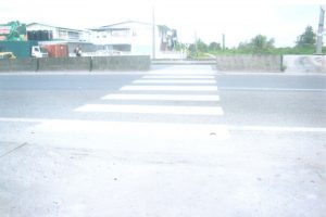 The newly-painted pedestrian crossing at Peter’s Hall, EBD.