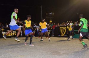 Part of the action in the quarter-finals which was held on Friday night at the Haslington Market Tarmac.