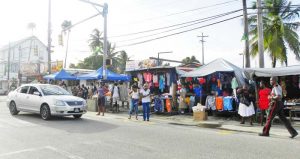 Some stalls located at the Vreed-en-Hoop market.