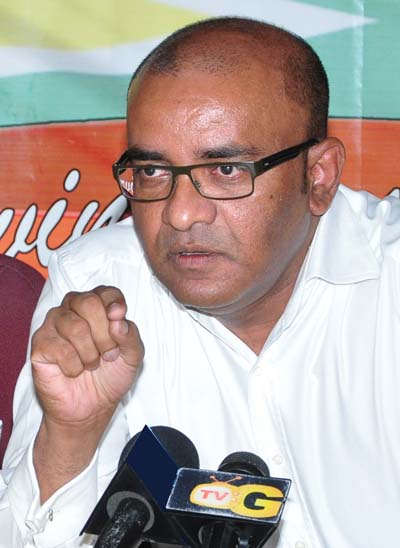 Opposition Leader, Bharrat Jagdeo