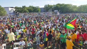 A section of the attendees at the Guyana Jubilee Unity Concert last Sunday in Brooklyn.