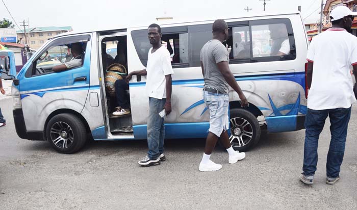 This young man was caught in action on the route 42 bus park.