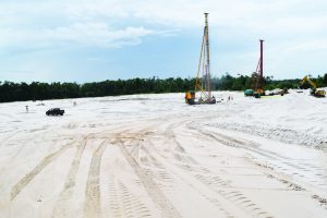  A section of the runway still under construction 