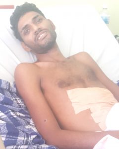 Suresh Ganesh at the hospital yesterday 