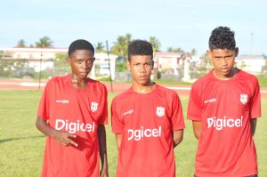 Goal scorers from left Mark Powell, Shane Martin and Judah Albert