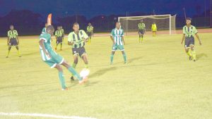 Part of the action in this year’s Digicel Schools Football Championship.