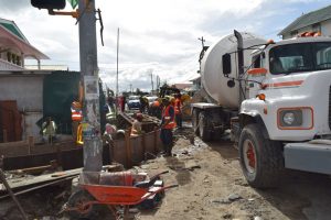 Works being conducted at Vreed-en-Hoop yesterday afternoon