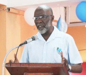 Technical Advisor to the Minister of Education, Vincent Alexander during his presentation at the GuySuCo Training Centre, Port Mourant, Berbice. 