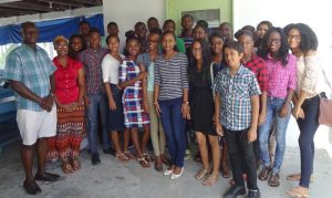 ‘Sir’ Orin Morgan (at far left) and the group of successful CSEC achievers of MLC