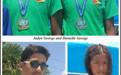 2016 Goodwill Games Regional Swim Meet…George twin, DeNobrega, Persaud, Rodrigues, Mahaica, Noel & Hackett medal