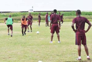 Referees going through their paces during a practical session.