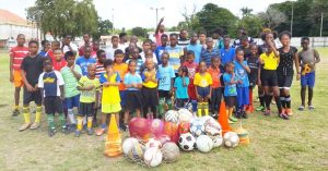 Some of the youngsters involved in the camp take time out for a photo.