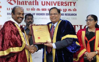 Moses gets Honorary Doctorate…India to set up Centre of Excellence in Guyana; to train 500 professionals