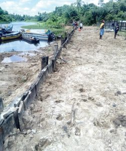 One of the sections where the revetment was constructed