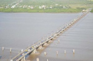 The Demerara Harbour Bridge.