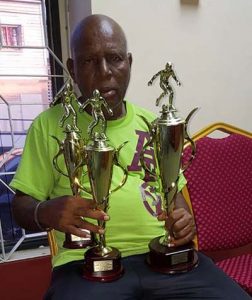 Johnny Barnwell with some of the trophies on offer.