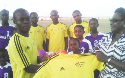 Buxton Stars FC on a path of Re-Building…Receive generous donation of uniforms and footballs