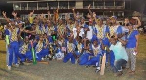 Members of the victorious Speed Boat team display their accolades. (Zaheer Mohamed photo)