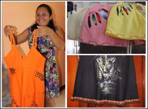  Some of the stylish handiwork produced by the designers from Surama, North Rupununi.