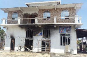 The general store that was burnt by bandits