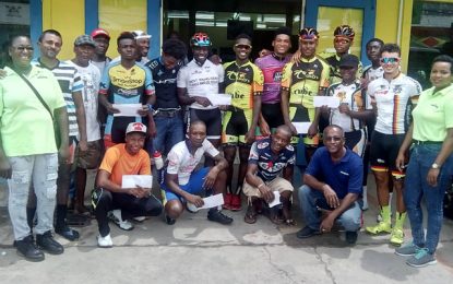 Hamza Eastman outsprints tough field to take Courts Mashramani cycle race in Berbice