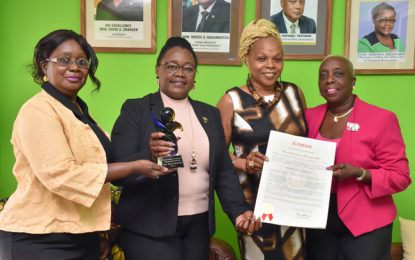 Minister Broomes cops US award for empowering women and girls