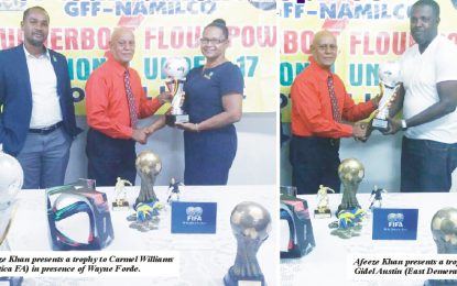 RMAS receive GFF-NAMILCO Thunderbolt flour power tournament trophies