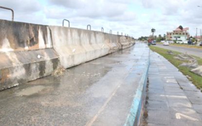 Dislodged seawall barriers replaced