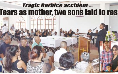 Tragic Berbice accident …Tears as mother, two sons laid to rest