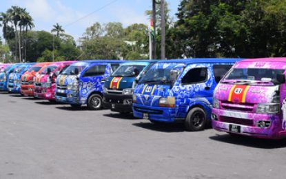 Minibus operators stage protest against police crackdown on colourful decorations