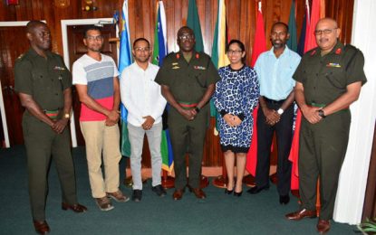 GSSF pay courtesy call on Chief-of-Staff, Guyana Defence Force