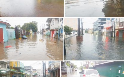 Downtown Georgetown was flooded yesterday