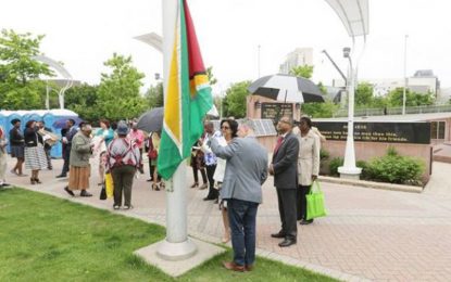 Independence flag raising in Ottawa, Canada