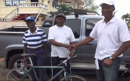 Overseas based Guyanese presents two bicycles to Flying Ace Cycle Club
