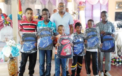 RHTY&SC Cricket Teams begin distribution of School bags under Patron’s Birthday Fund