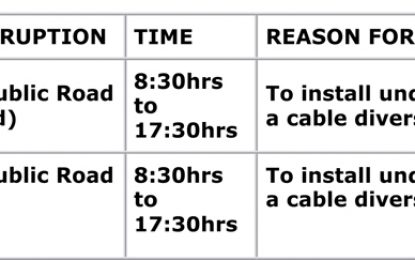 East Coast Demerara road closure tomorrow